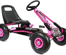 Kids Racing Car Go Kart Cart With Rubber Wheels