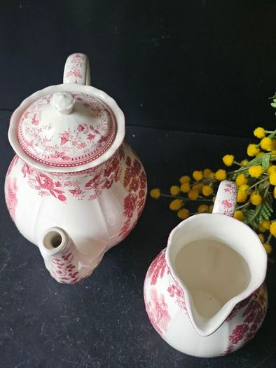 San Claudio Spain Ironstone " Empire" Coffee Pot and Milk Jug