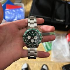 Rotary Avenger Sport Green Dial and Bezel Stainless Steel Bracelet