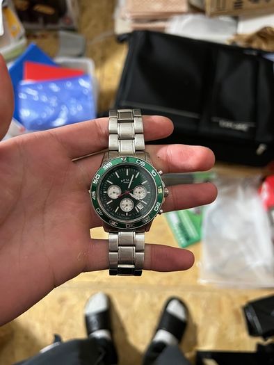 Rotary Avenger Sport Green Dial and Bezel Stainless Steel Bracelet