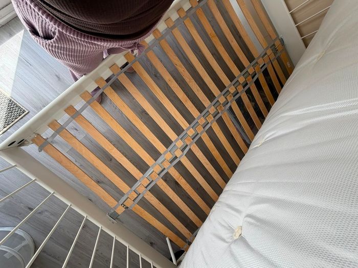IKEA Leirvik iron double bed frame (white)