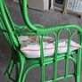 green rattan chair and cushion Image 4