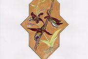 Print of Orchids in Arabic Design