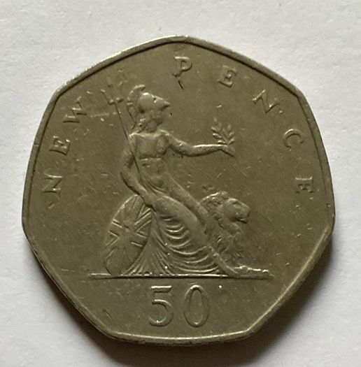 Elizabeth II 2nd portrait 1970 1979 1980 50p uk coins
