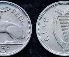 [#444] - Ireland 1967 | 3 Pence | Irish 3d | Hare | KM.12a | MS