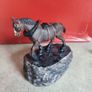 Working Horse Figurine On Stone Plinth. Image 2