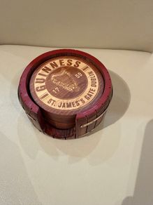 Guinness Wooden Barrel Coasters 6 Pack