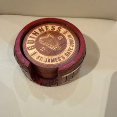 Guinness Wooden Barrel Coasters 6 Pack