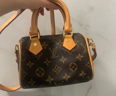 brown  and orange monogram mini speedy bag