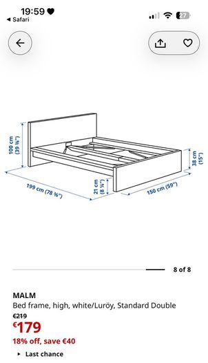 ikea double bed + mattress