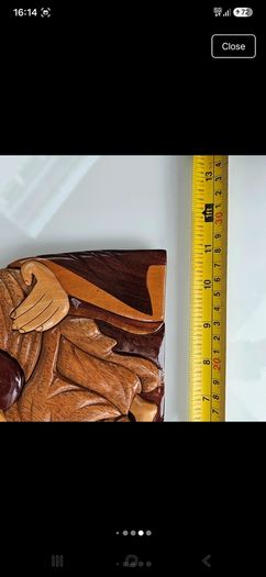 Vintage Handcrafted Wood Intarsia Wall Plaque | Madonna & Child Religious Art Icon