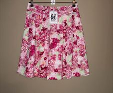 Lazy Jacks Pink Daisy Floral Cotton Skater Skirt Size 8 BNWT