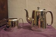 Antique Henry Jenkins Silver Hard Soldered Teapot and Sugar Bowl