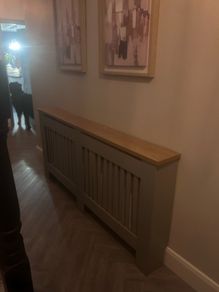 XL Grey rad cover with wooden top