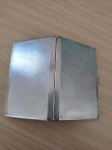 Antique heavy sterling silver cigarette case