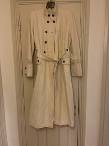 Cream full length military style Coat