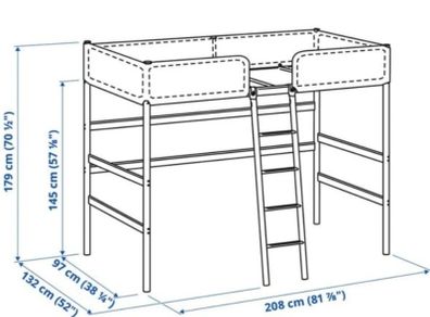 Ikea Tuffing Loft bed with desk