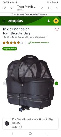 Dog carrier for bike