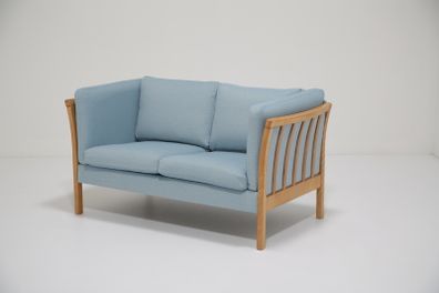 Vintage Danish Oak Framed Upholstered Sofa, Stouby, 1970s.