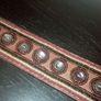 Vintage beaded+button leather belt waist 34 Image 6