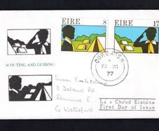 1977 Ireland Catholic Boys Scouts of Ireland Privately issued Addressed Private First Day Cover (FDC) with corcaigh (Cork) cancel