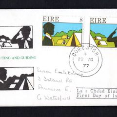 1977 Ireland Catholic Boys Scouts of Ireland Privately issued Addressed Private First Day Cover (FDC) with corcaigh (Cork) cancel