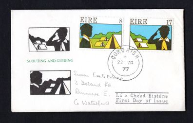1977 Ireland Catholic Boys Scouts of Ireland Privately issued Addressed Private First Day Cover (FDC) with corcaigh (Cork) cancel