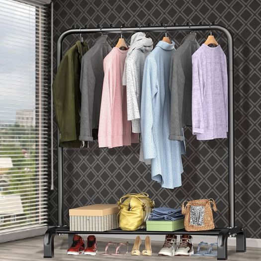 Clothes Rails For Bedroom, Free Standing Coat Racks, Heavy Duty Clothes Rack, Metal Clothes Stand, Minimalism Garment Rack for Coats, Skirts, Shirts, Sweaters