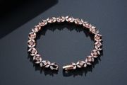 Wedding Bridal Vintage Style Crystal Rose Gold Bracelet