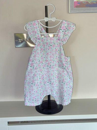 babyBaby Girls Pink & White Floral Dungarees & Long-Sleeved Top from Dunnes Stores