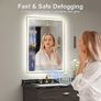 600x800 mm Gold-Bathroom-Mirror-with-LED-Lights, LED-Bathroom-Mirror-Wall-Mounted with Bluetooth, Anti-fog, 3 Colours Dimmable, Memory Function, IP44, Tempered Glass, Horizontal/Vertical Image 3