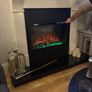 Modern White Marble Fireplace + Electric Colour Fire Image 2