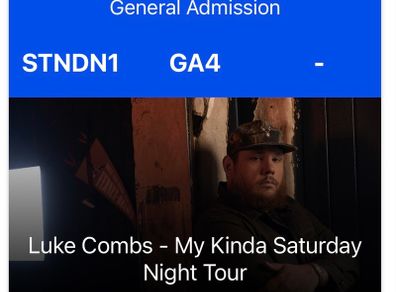 Luke Combs Slane Tickets x 2