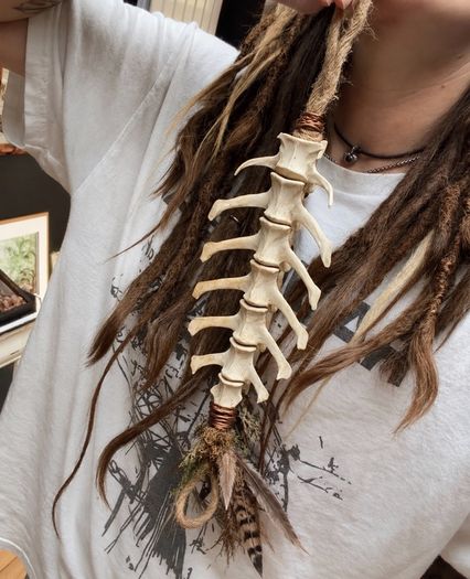 Handmade Bone Vertebrae Talisman Wall Hanging Oddity Art
