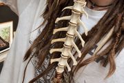 Handmade Bone Vertebrae Talisman Wall Hanging Oddity Art