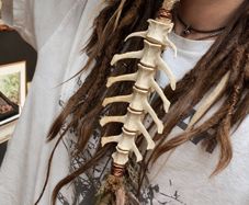 Handmade Bone Vertebrae Talisman Wall Hanging Oddity Art