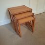 vintage nest of tables solid timber Image 3