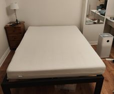 Zinus Double Bed Frame (Black Metal) + IKEA Mattress