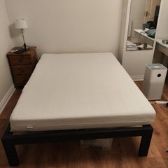 Zinus Double Bed Frame (Black Metal) + IKEA Mattress