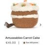 New JELLYCAT Amuseables Carrot Cake Image 2