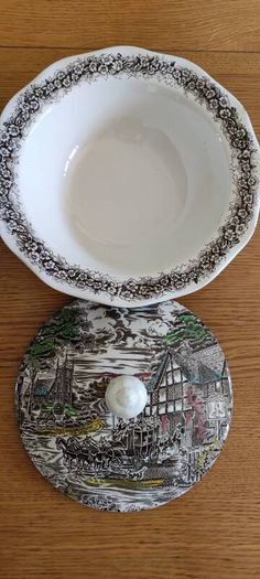 2 veg bowls with lids Coaching Day's A Genuine Hand Engraving