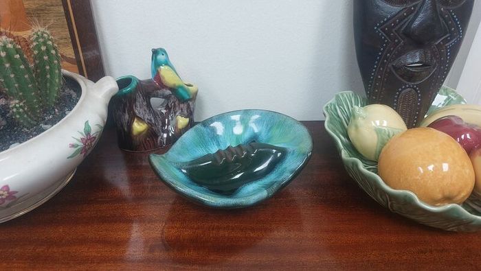 Stunning Vintage Mid Century Modern Ceramic Ashtray in the Most Amazing Turquoise Green and Brown Glaze, Grand River Pottery, Fergus, Canada- A Tobacciana Collector's Dream Piece!