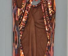 Red Queen boutique ethnic print maxi with open back detail Sz L/XL (Fit 12-14UK)
