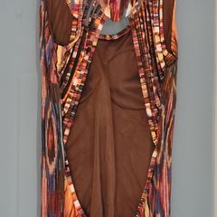 Red Queen boutique ethnic print maxi with open back detail Sz L/XL (Fit 12-14UK)