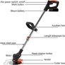 Metal Blade Strimmer, Cordless Grass Edger Lithium Battery Strimmers with Adjustable Telescopic Long Handle for Lawn Garden Pruning Image 6