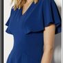 Karen Millen Cape Detail A-Line Dress Cobalt Blue Image 3