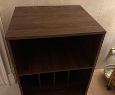 Record player stand with vinyl storage