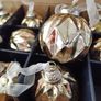 Box of x12 Gold Speckle Geometric Style Glass Christmas Baubles Image 10