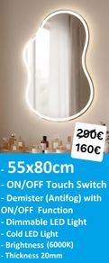 LED Bathroom Mirror Irregular Shape Antifog