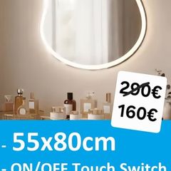 LED Bathroom Mirror Irregular Shape Antifog